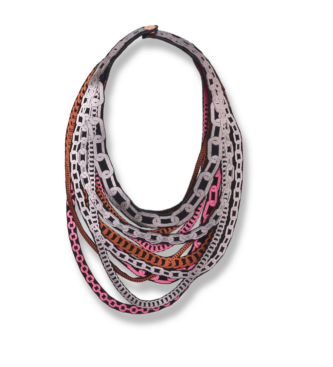 Uli Rapp Chains Petite Nude Pink, Rust, and Brink Pink Necklace – Ombre ...